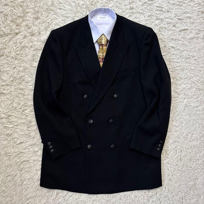 Super beautiful item 00s Black double suit 6 buttons adjuster A6