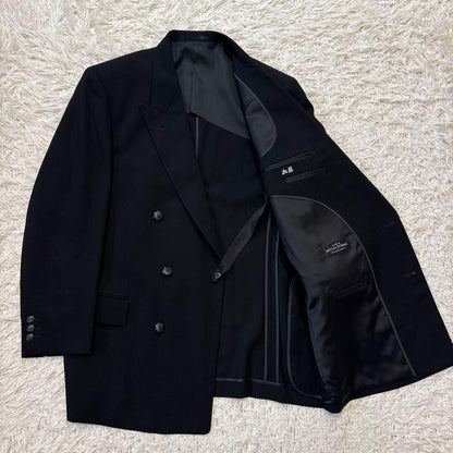 Super beautiful item 00s Black double suit 6 buttons adjuster A6