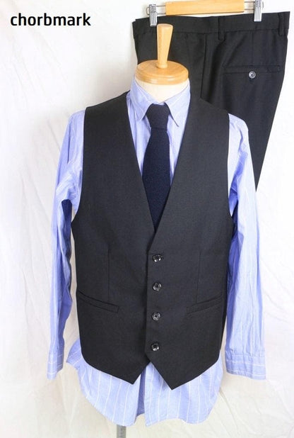 Like new CHORBMARK 3 piece one button black soft formal suit L black