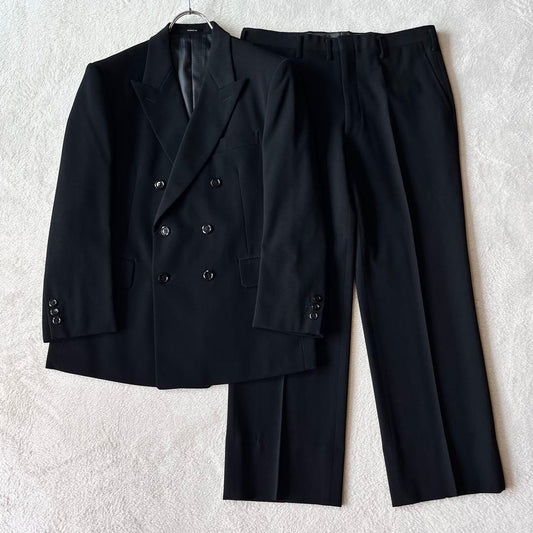 Vintage Double Suit Setup AB3 Black 6 Button Formal