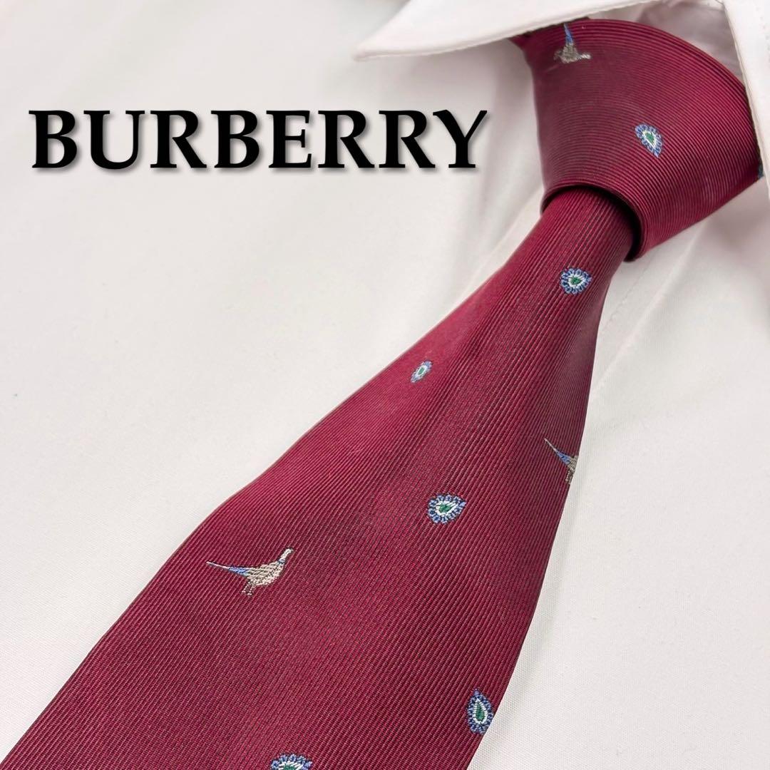 ✨️Good condition✨️ Burberry tie fine pattern red high brand simple
