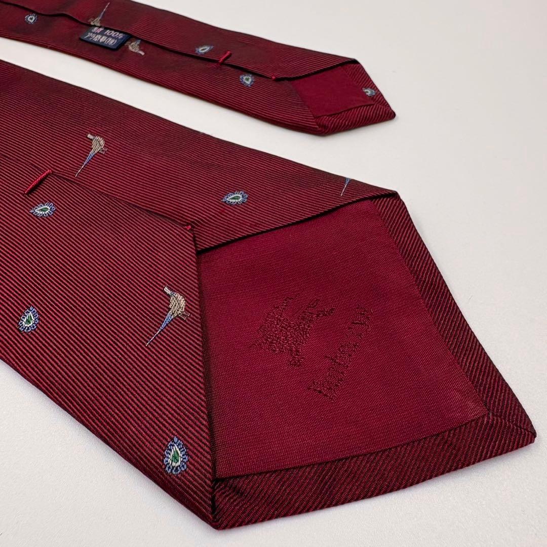 ✨️Good condition✨️ Burberry tie fine pattern red high brand simple
