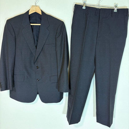 British Fabric Stanvick Setup Unlined Check Navy L Equivalent for Spring, Summer, and Autumn