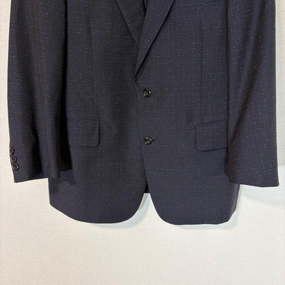 British Fabric Stanvick Setup Unlined Check Navy L Equivalent for Spring, Summer, and Autumn