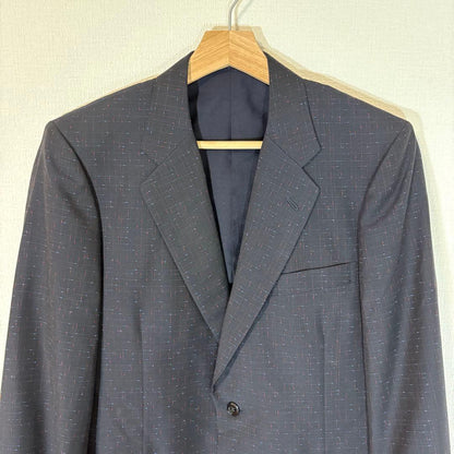 British Fabric Stanvick Setup Unlined Check Navy L Equivalent for Spring, Summer, and Autumn