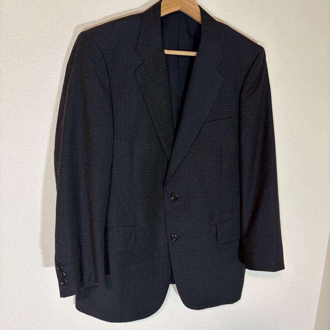 British Fabric Stanvick Setup Unlined Check Navy L Equivalent for Spring, Summer, and Autumn