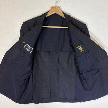British Fabric Stanvick Setup Unlined Check Navy L Equivalent for Spring, Summer, and Autumn