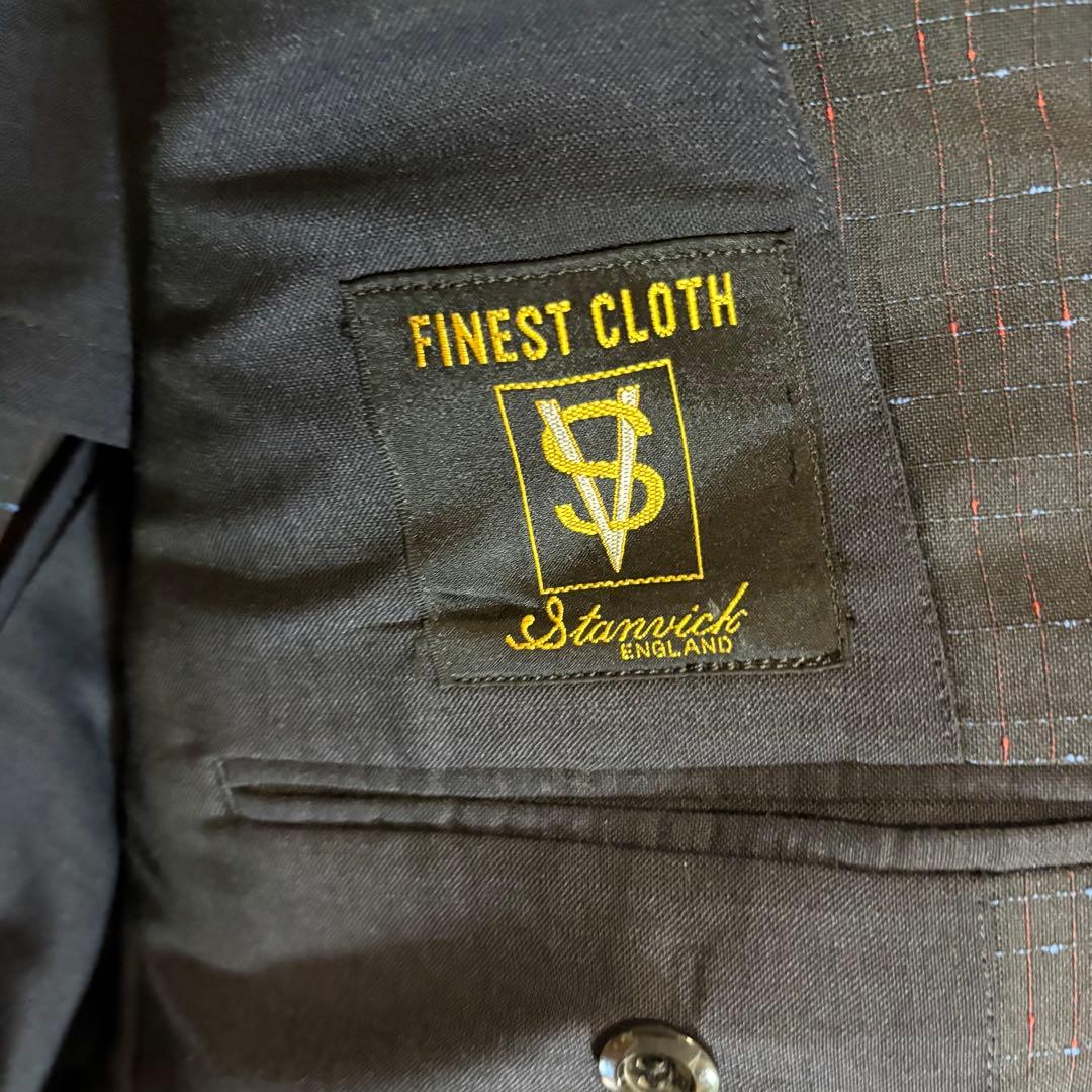 British Fabric Stanvick Setup Unlined Check Navy L Equivalent for Spring, Summer, and Autumn