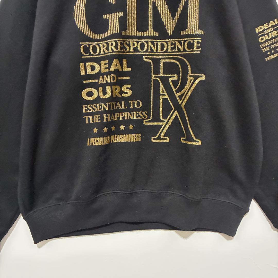 [Glorious Time] Long Sleeve Sweatshirt Logo Casual Black L