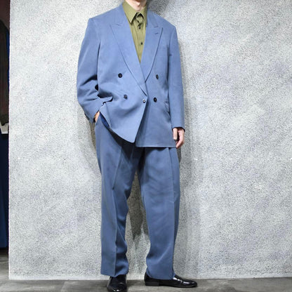 Old clothes special silk setup suit double blue blue