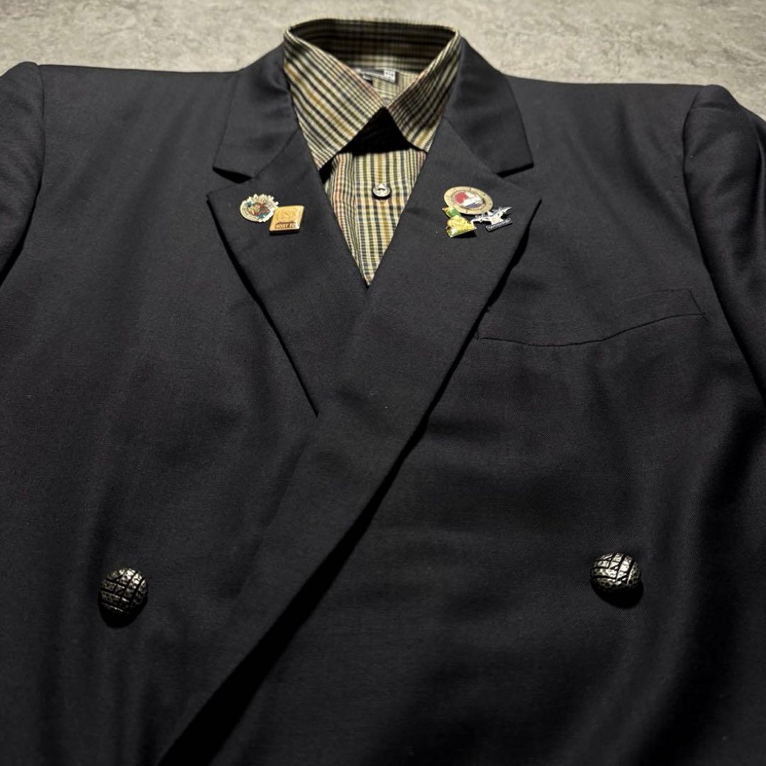 GIANNI VERSACE double suit setup silver buttons silk blend black
