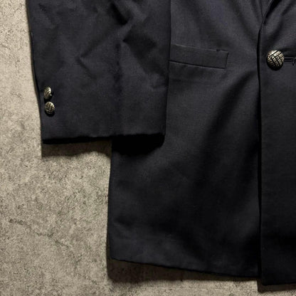 GIANNI VERSACE double suit setup silver buttons silk blend black