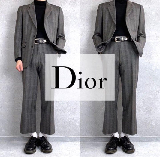 Dior gray plaid casual suit size M