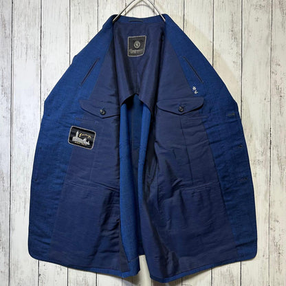 [VINTAGE☆Suit☆Setup] British luxury fabric☆Blue☆Rare unlined M