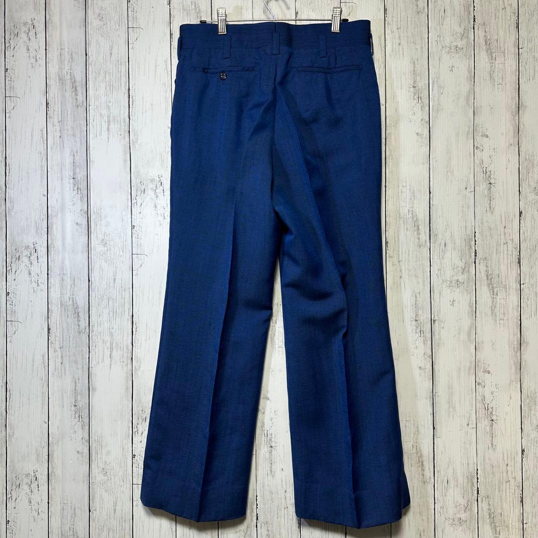 [VINTAGE☆Suit☆Setup] British luxury fabric☆Blue☆Rare unlined M