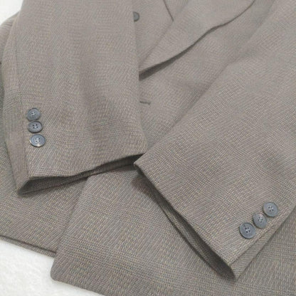 Double breasted setup vintage brown khaki check Masaki Suda