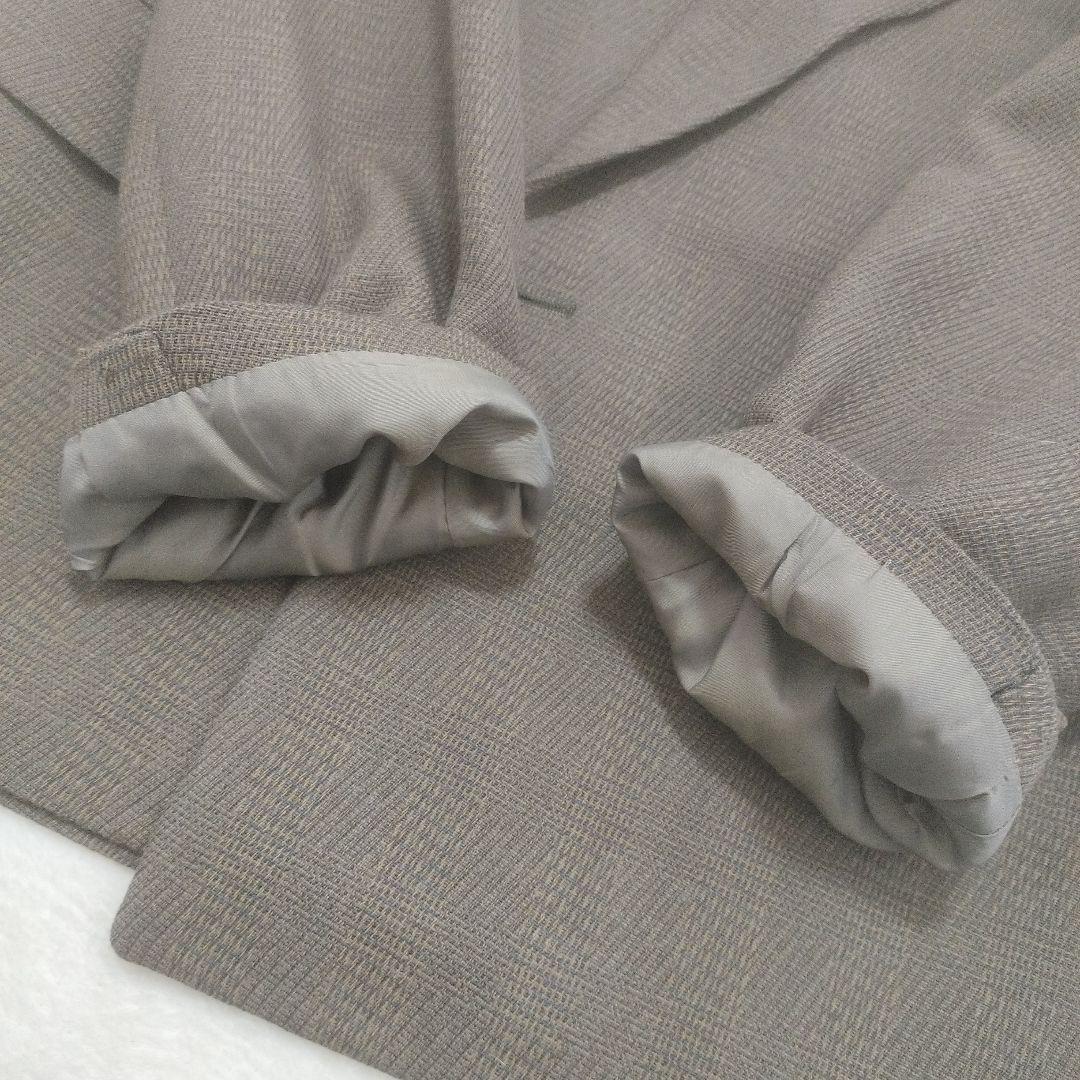 Double breasted setup vintage brown khaki check Masaki Suda