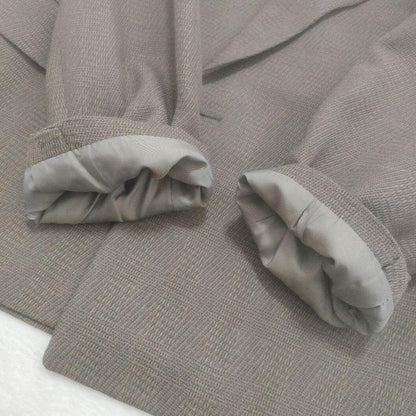 Double breasted setup vintage brown khaki check Masaki Suda