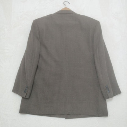 Double breasted setup vintage brown khaki check Masaki Suda