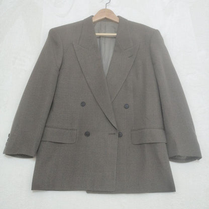 Double breasted setup vintage brown khaki check Masaki Suda
