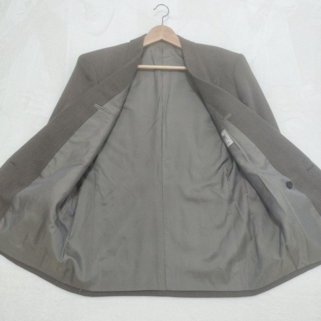 Double breasted setup vintage brown khaki check Masaki Suda