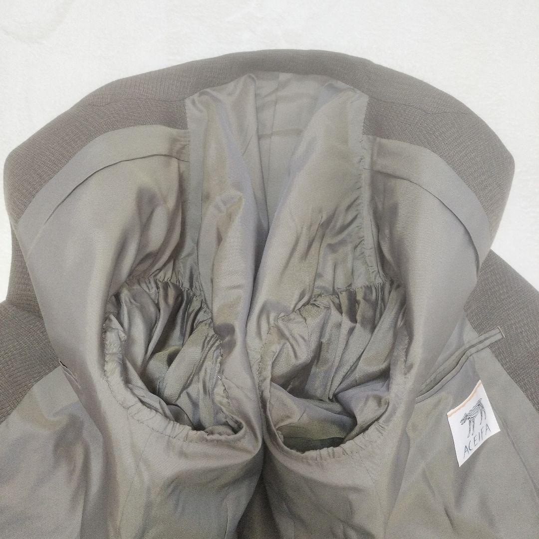 Double breasted setup vintage brown khaki check Masaki Suda
