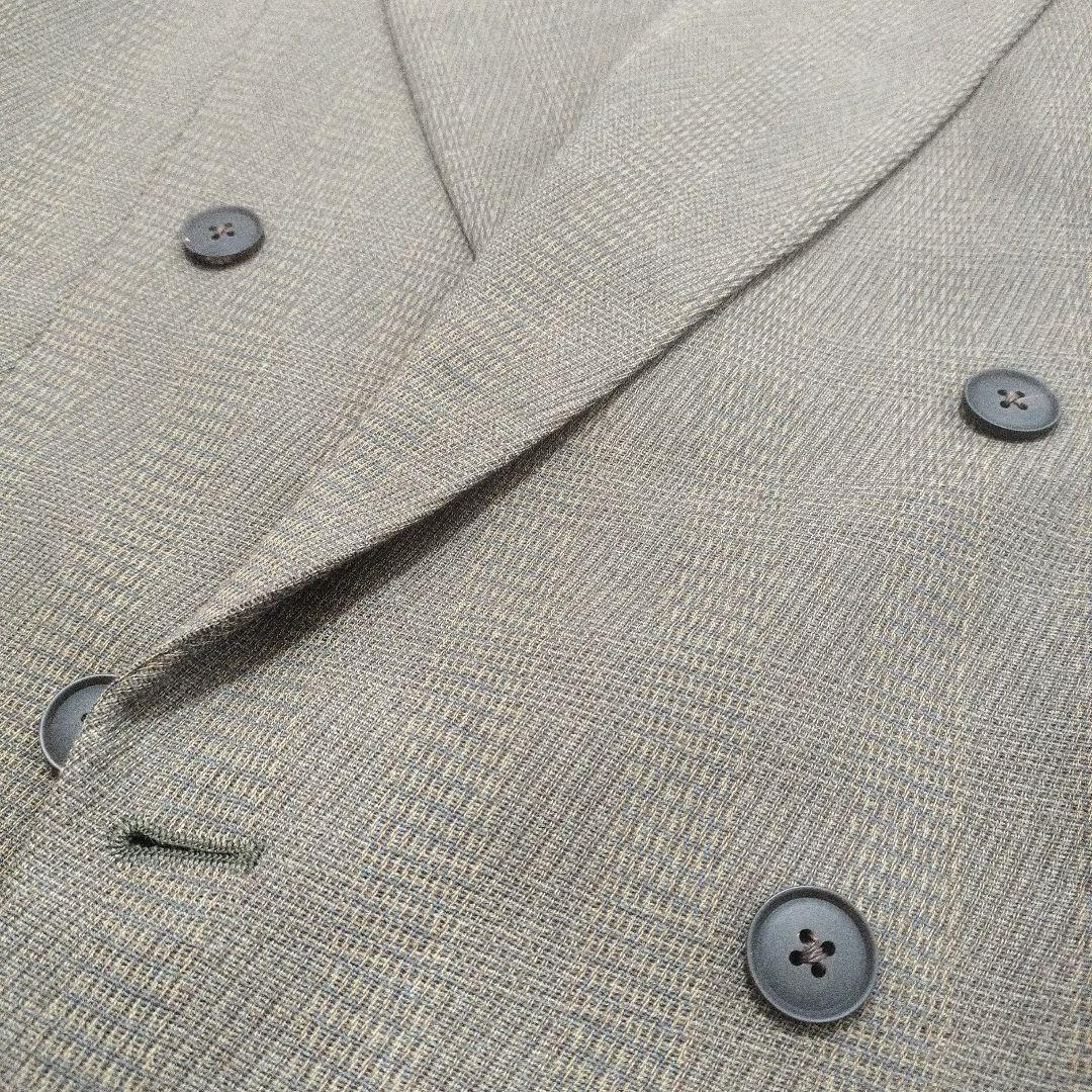 Double breasted setup vintage brown khaki check Masaki Suda