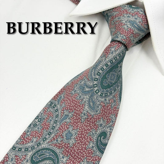 Good condition BURBERRY tie paisley pattern all over pattern