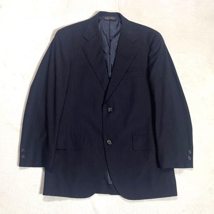 Good Condition Brooks Brothers Summer Wool Suit Top and Bottom M Navy Stripe