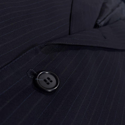 Good Condition Brooks Brothers Summer Wool Suit Top and Bottom M Navy Stripe