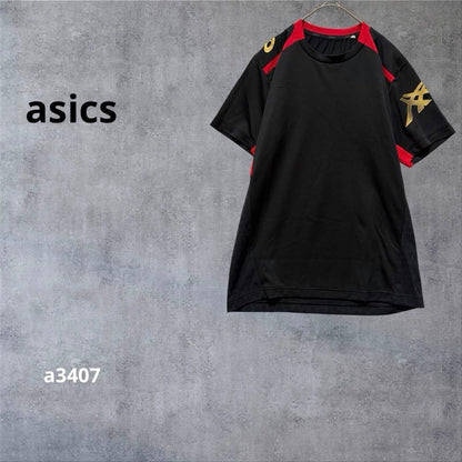[ASICS] Short sleeve T-shirt training sports quick drying stretch black M
