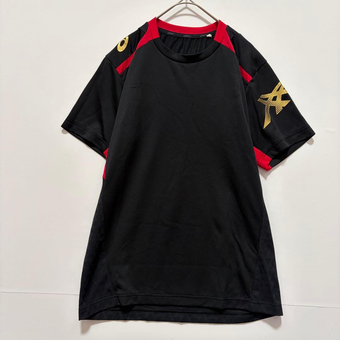 [ASICS] Short sleeve T-shirt training sports quick drying stretch black M