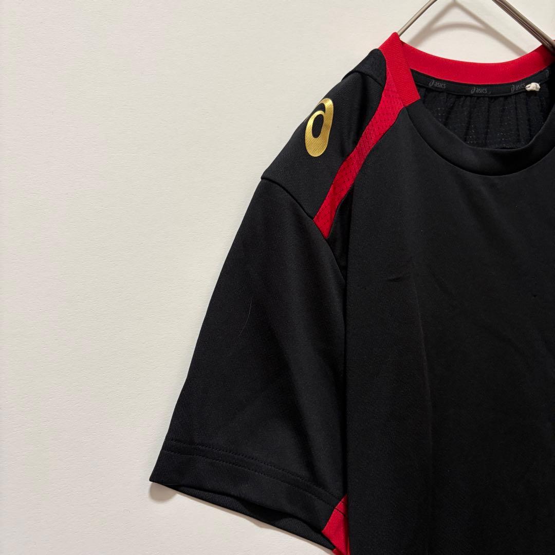 [ASICS] Short sleeve T-shirt training sports quick drying stretch black M
