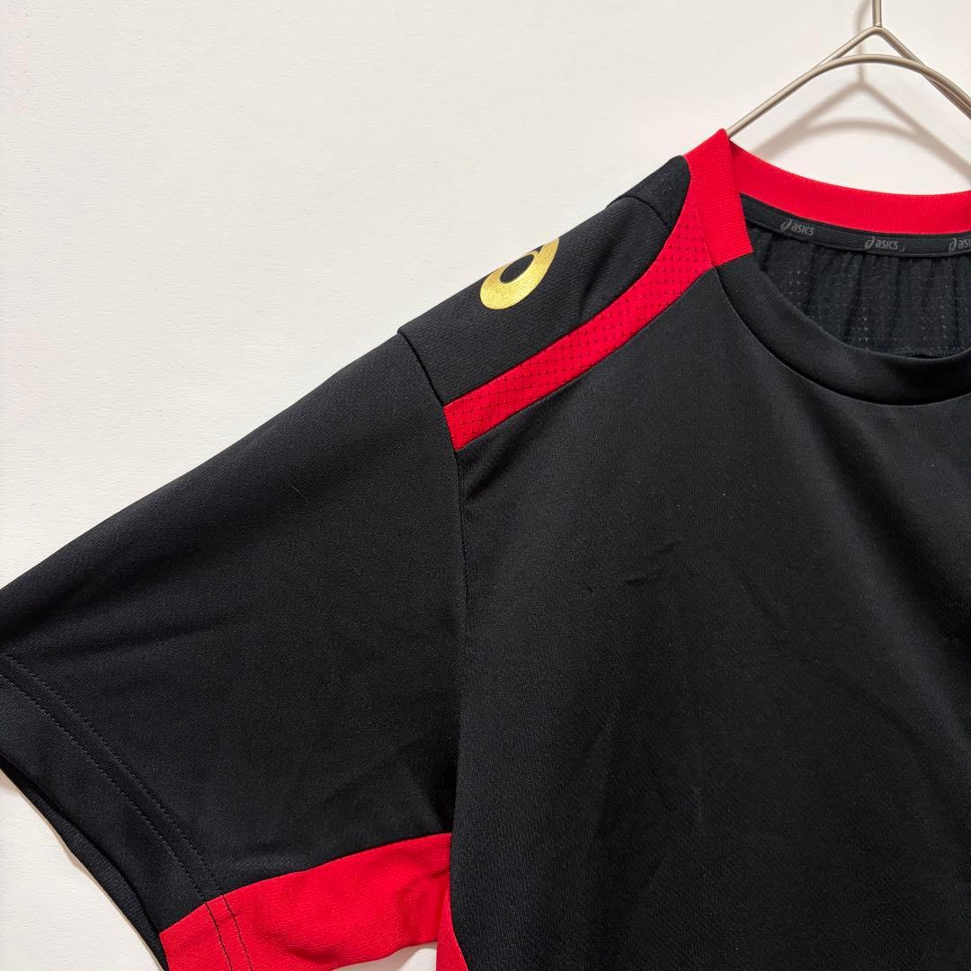 [ASICS] Short sleeve T-shirt training sports quick drying stretch black M