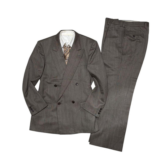 Suit Setup Double Breasted Striped Gray Mode City Boy