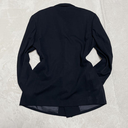 vintage double breasted set up suit black L equivalent to actual size XL