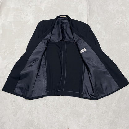 vintage double breasted set up suit black L equivalent to actual size XL
