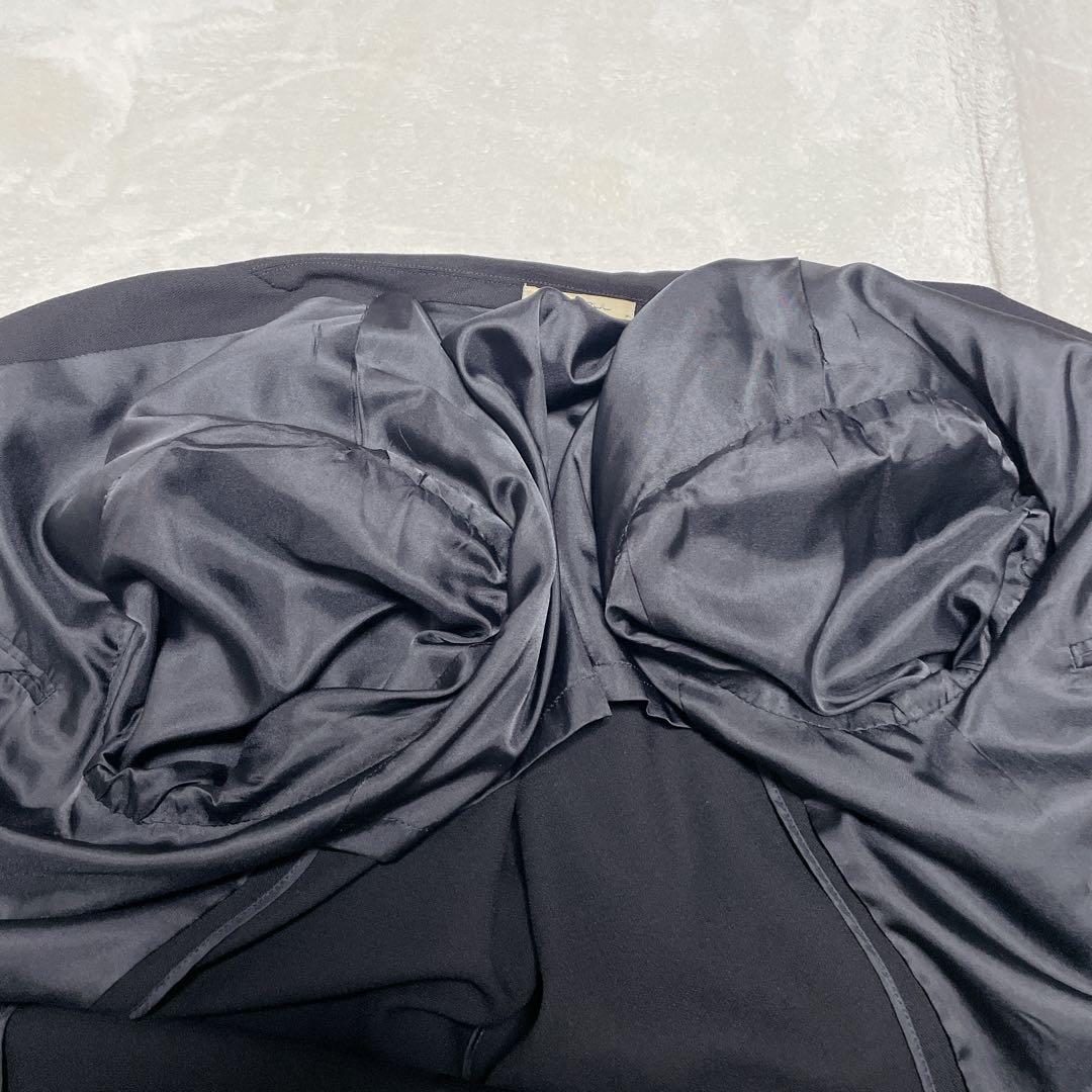 vintage double breasted set up suit black L equivalent to actual size XL
