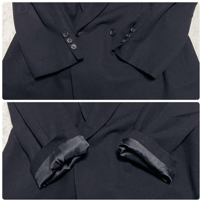 vintage double breasted set up suit black L equivalent to actual size XL