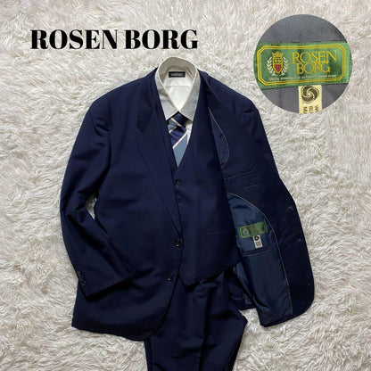 Men's suit business setup three-piece navy L equivalent Good condition