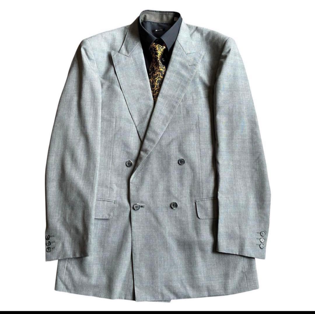 [Special price] 4-piece set double suit XL with Versace tie wedding