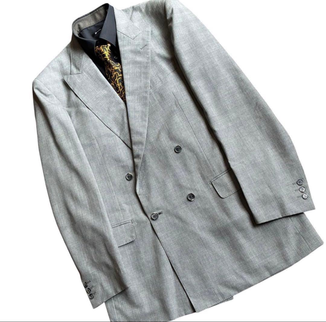 [Special price] 4-piece set double suit XL with Versace tie wedding