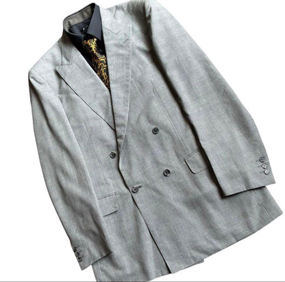 [Special price] 4-piece set double suit XL with Versace tie wedding