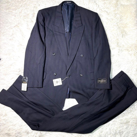 New and unused SUPERTEX long wool double button suit setup A7