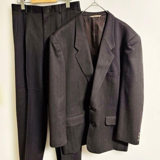 Dark brown men's set up suit 100% wool LL size