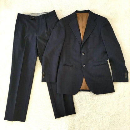 Vintage 90' Modern Suit Setup REDA Fabric Good Condition Navy M