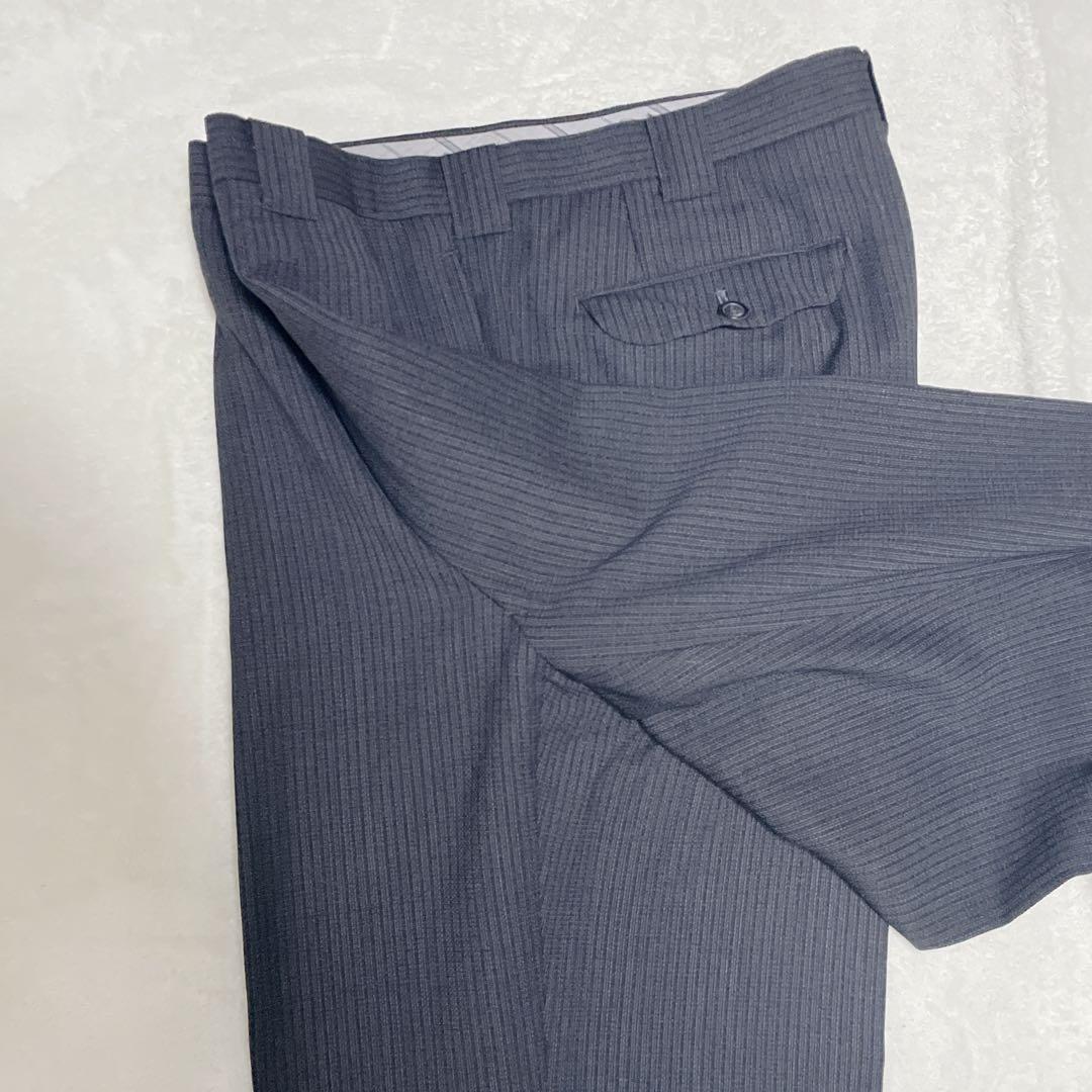 vintage large size double breasted set up suit gray