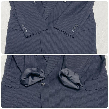 vintage large size double breasted set up suit gray