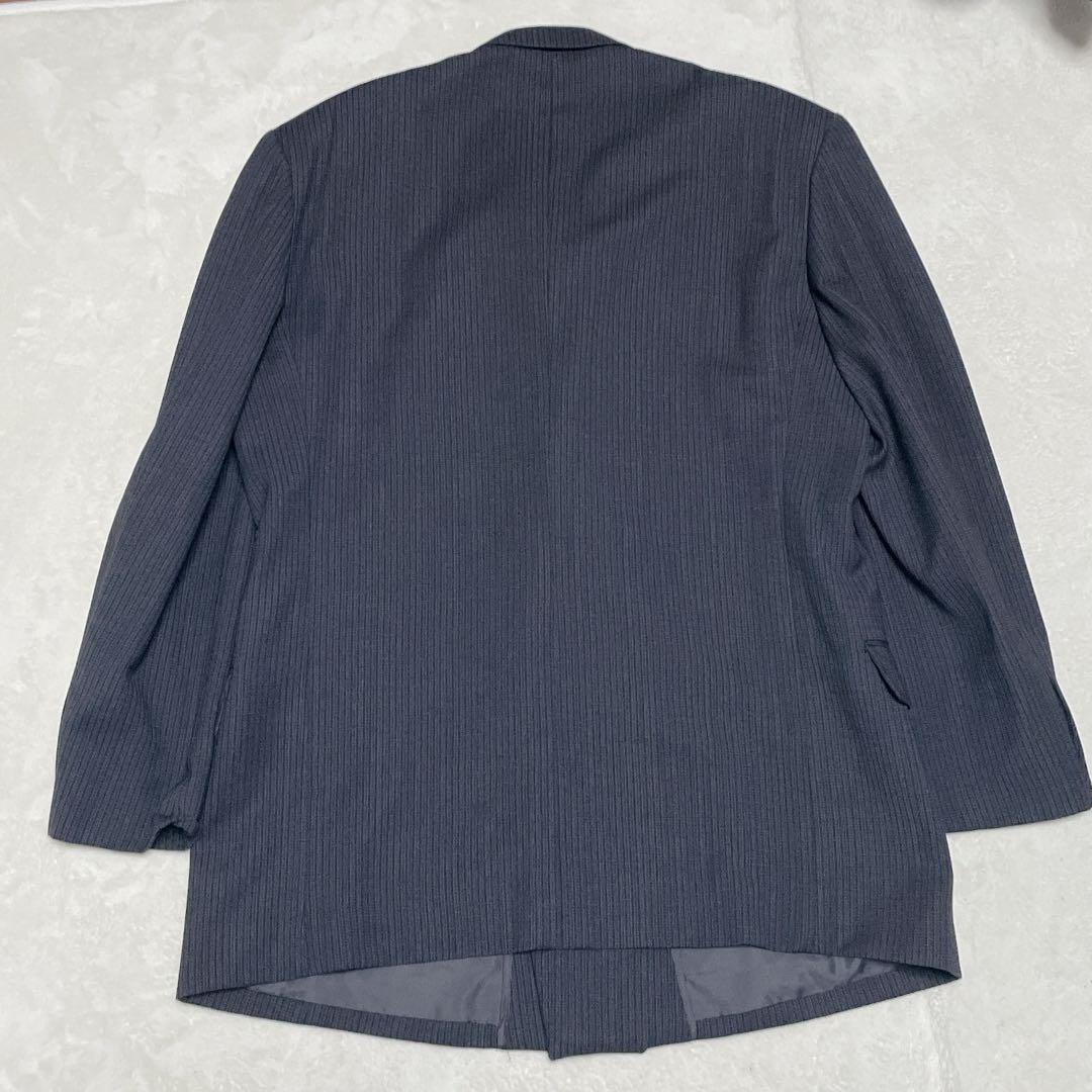 vintage large size double breasted set up suit gray