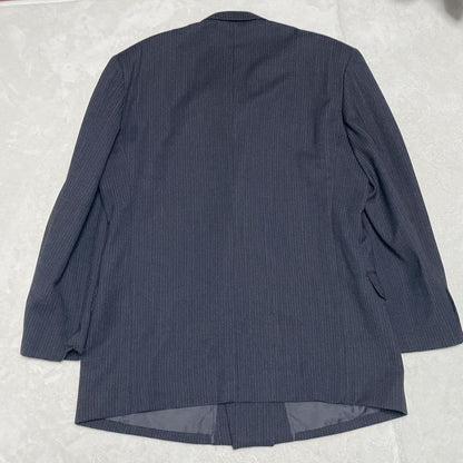 vintage large size double breasted set up suit gray